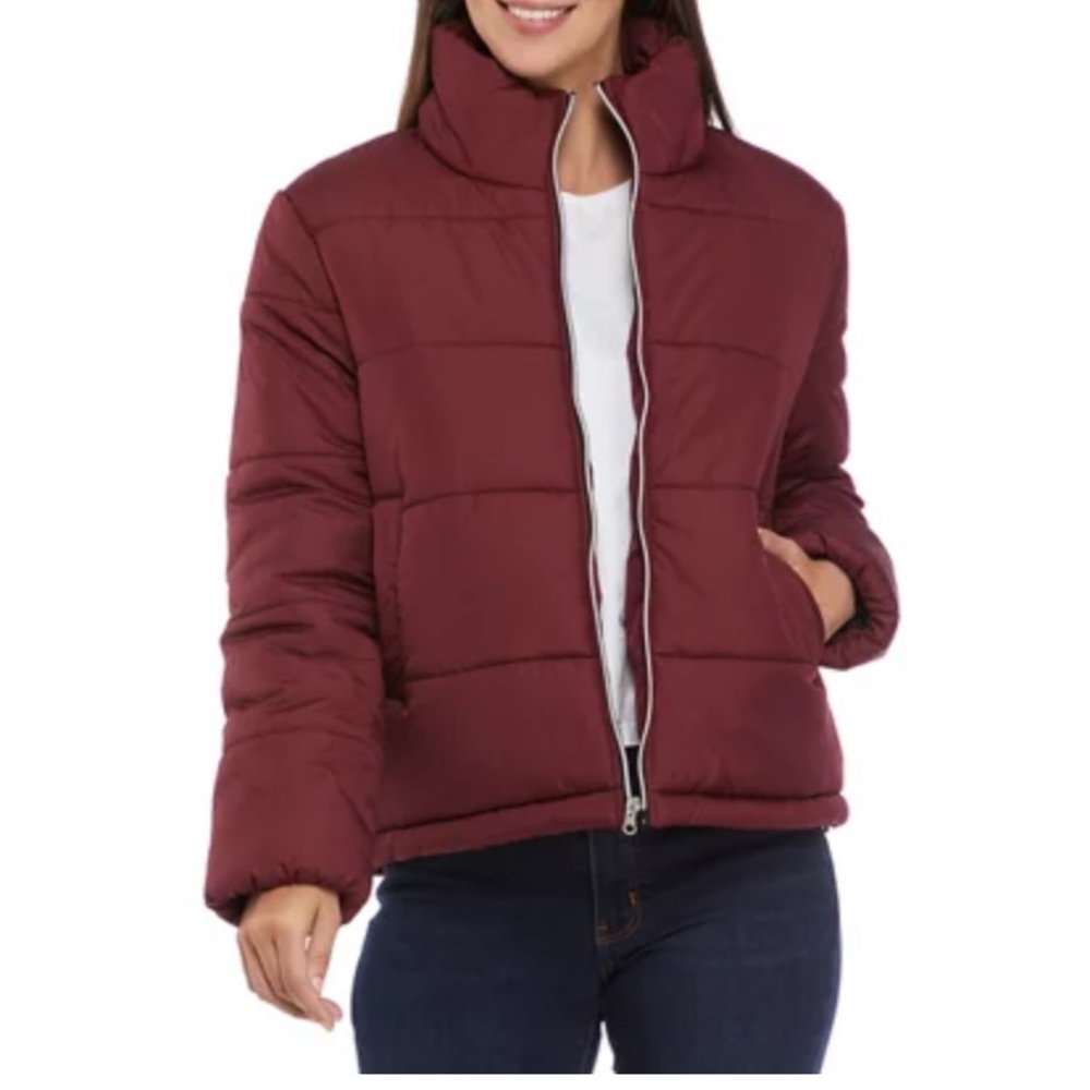 ME JANE| Puffer Coat - Burgundy - Size XL